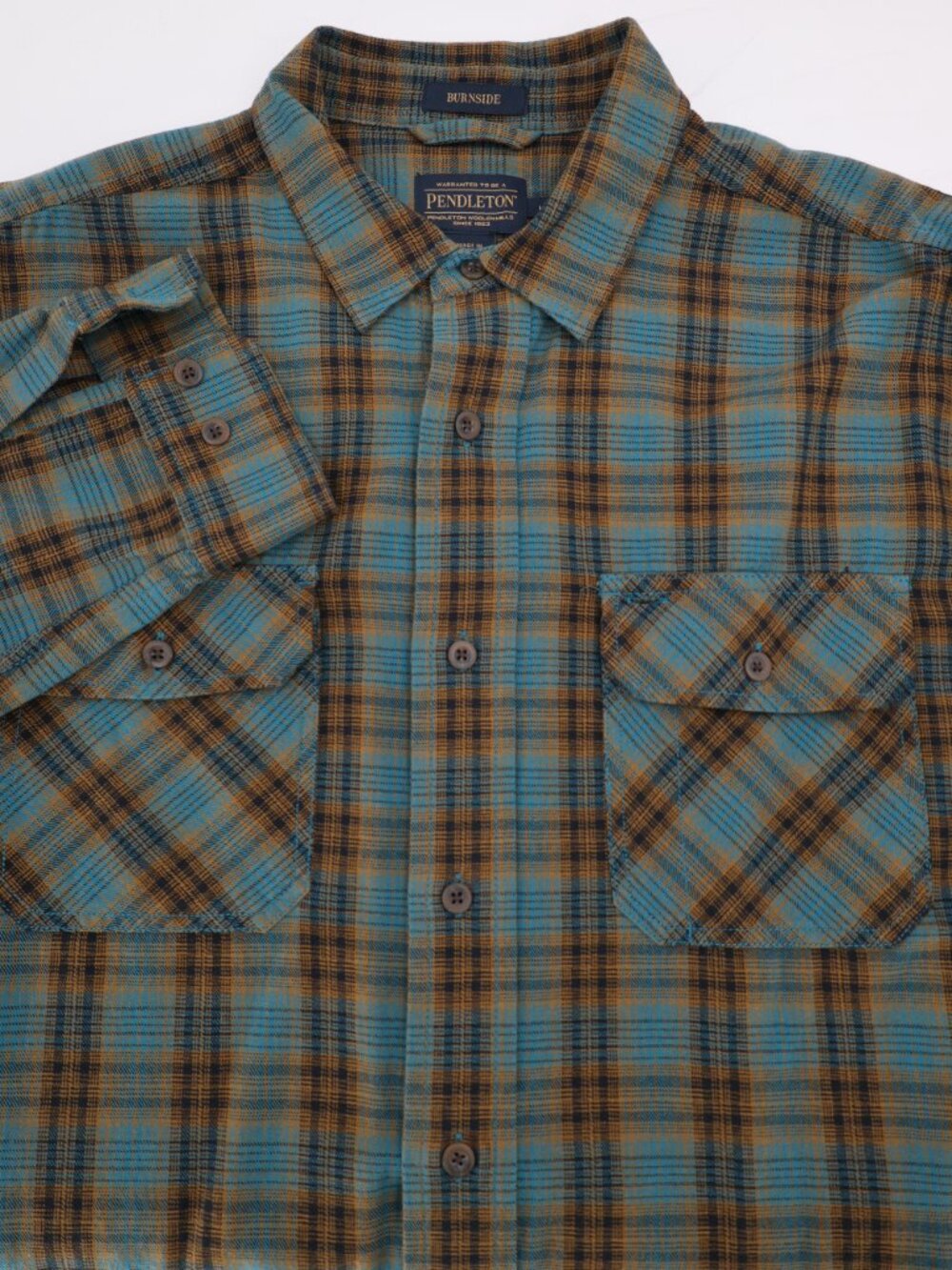 Pendleton Shirt Mens Large Burnside Plaid Cotton Flannel Button Up Long Sleeve